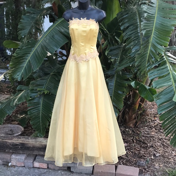 Corset strapless satin and tulle ball gown - Picture 1 of 9